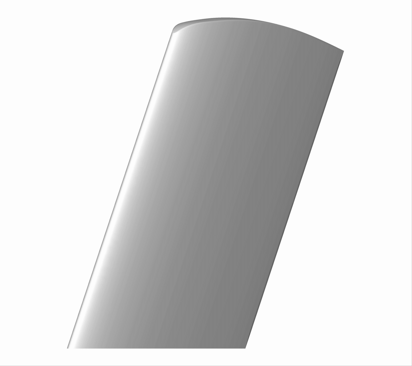Figure 2: Ice accretion on a three-dimensional swept wing. The animation starts with the clean wing geometry and progresses to the final ice shape after accretion. The configuration corresponds to a test case from the first Ice Prediction Workshop (IPW1), representing a swept-wing model tested in an icing wind tunnel.